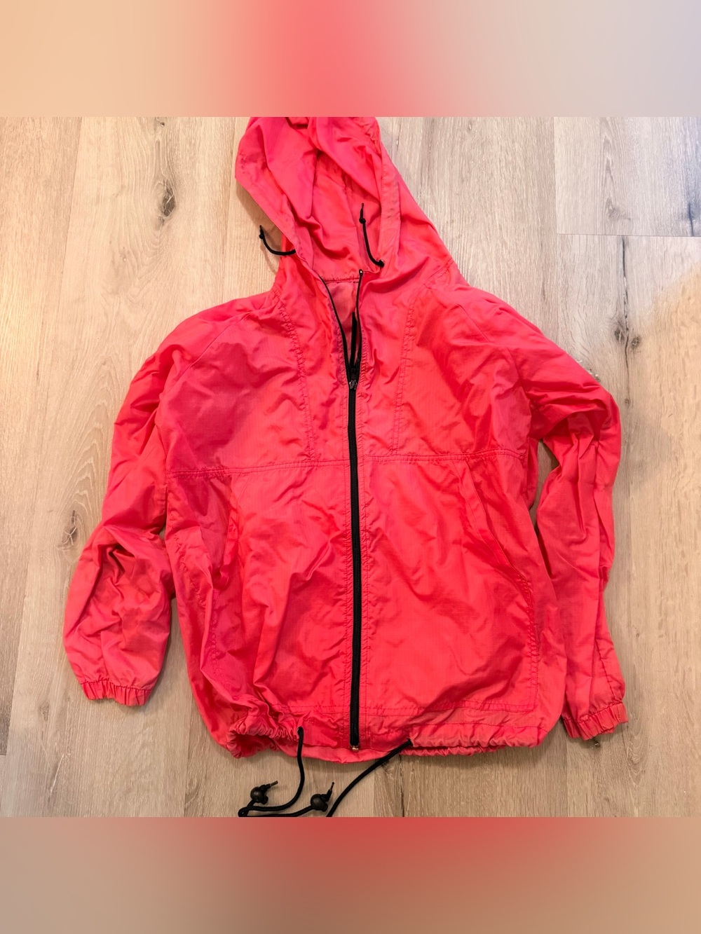 Vintage 90s Neon Coral Pink Ripstop Windbreaker Jacket Men’s M/L Gorpcore